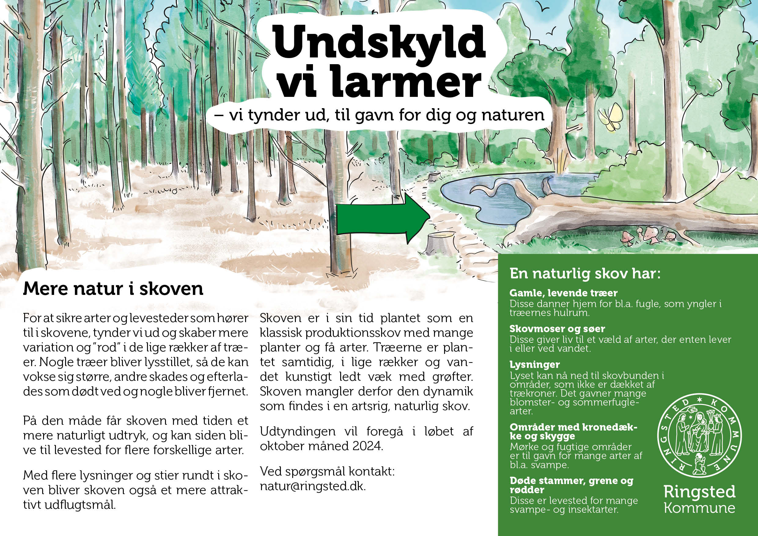 Undskyld vi larmer – Skilt for Ringsted Kommune